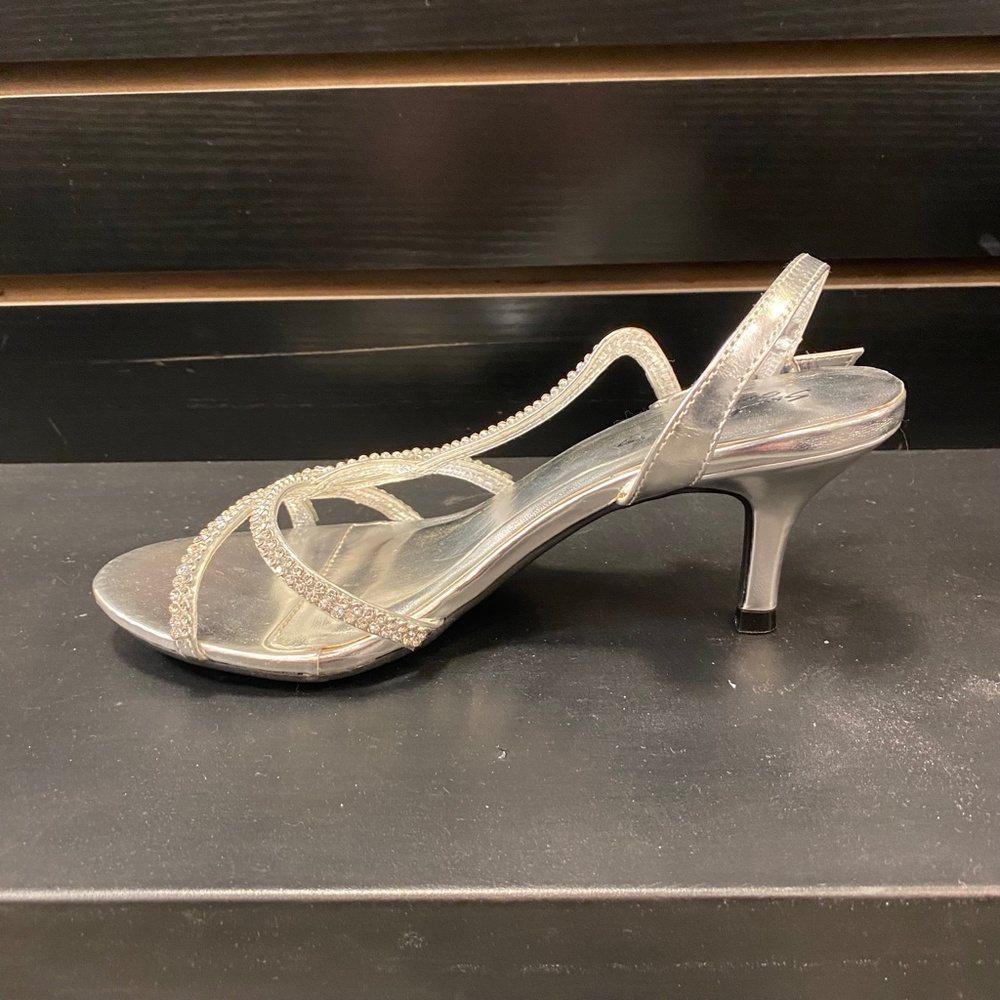 Silver Rhinestone Short Heels - Picture 4 of 4